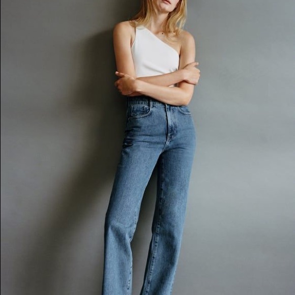 straight leg full length jeans zara